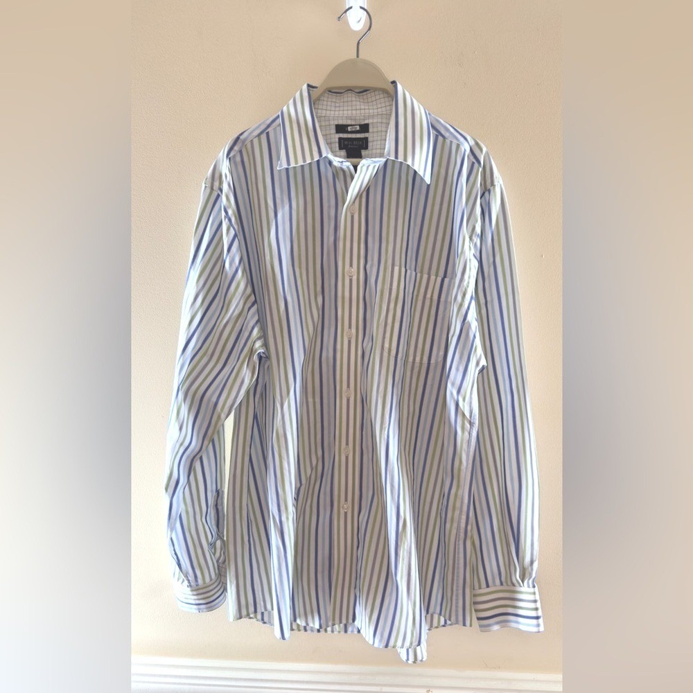 WH BELK Sportswear‎ Mens Striped Button Down Shirt Long Sleeve Size L